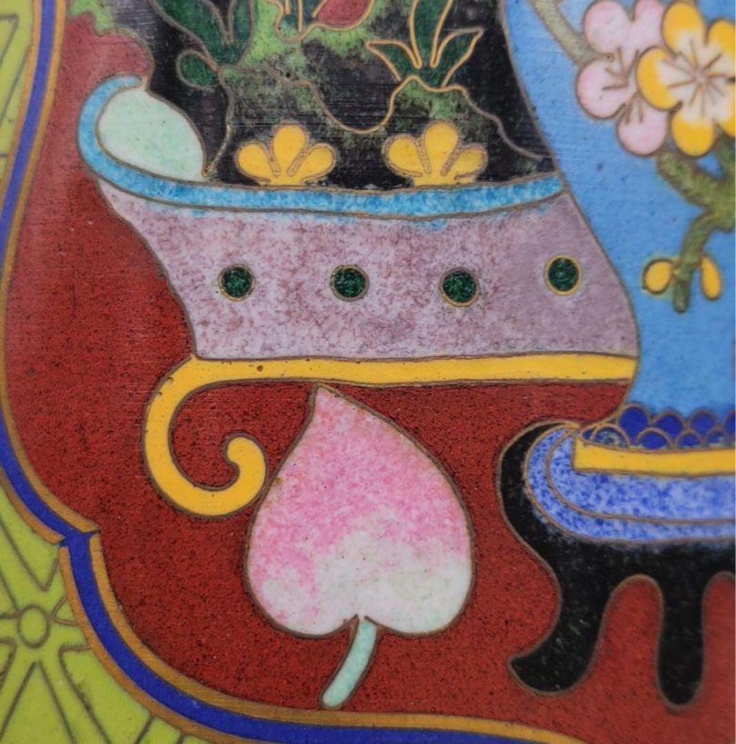 中國美術 古玩 七宝焼 景泰蓝置物 博古紋帽筒