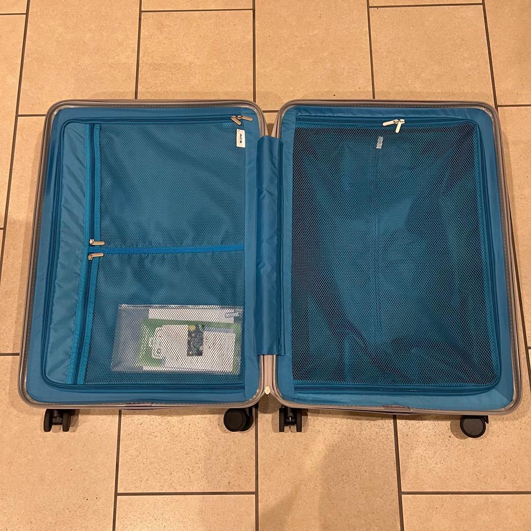 ACE 85L シルバー ストッパー付 キャリーケース 大型 軽量 キャスター