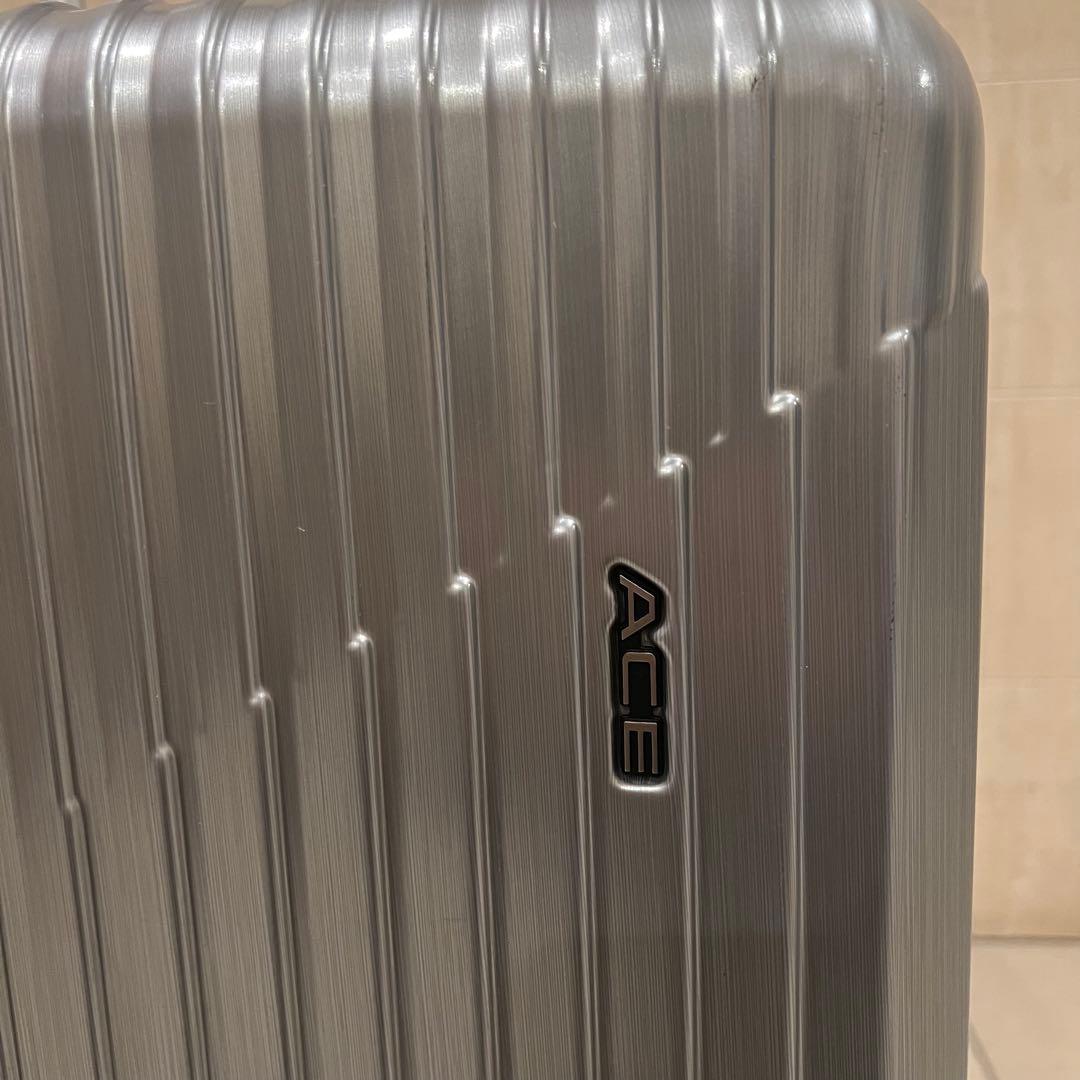 ACE 85L シルバー ストッパー付 キャリーケース 大型 軽量 キャスター