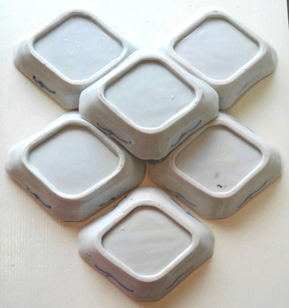 花鳥文角皿　６枚セット