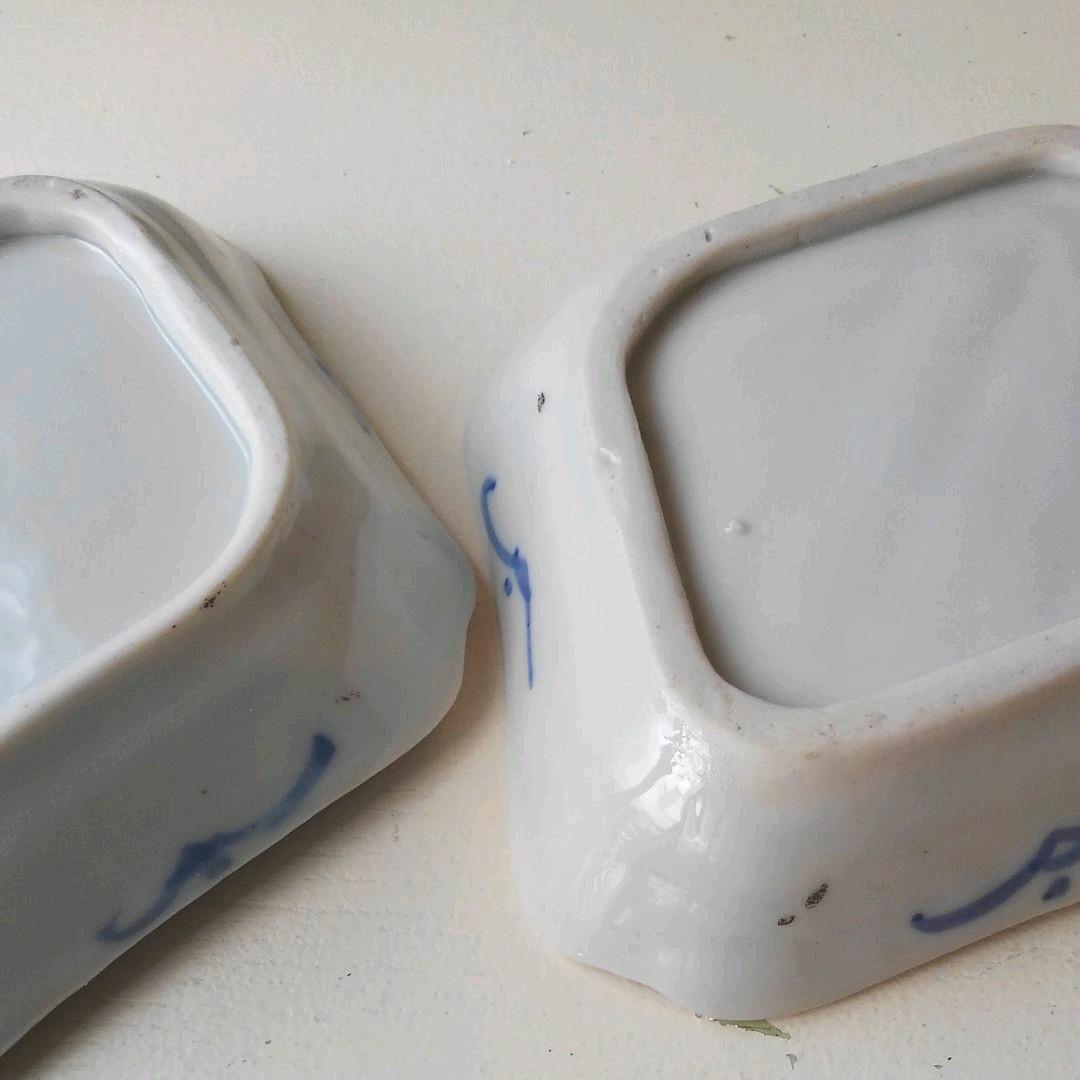 花鳥文角皿　６枚セット