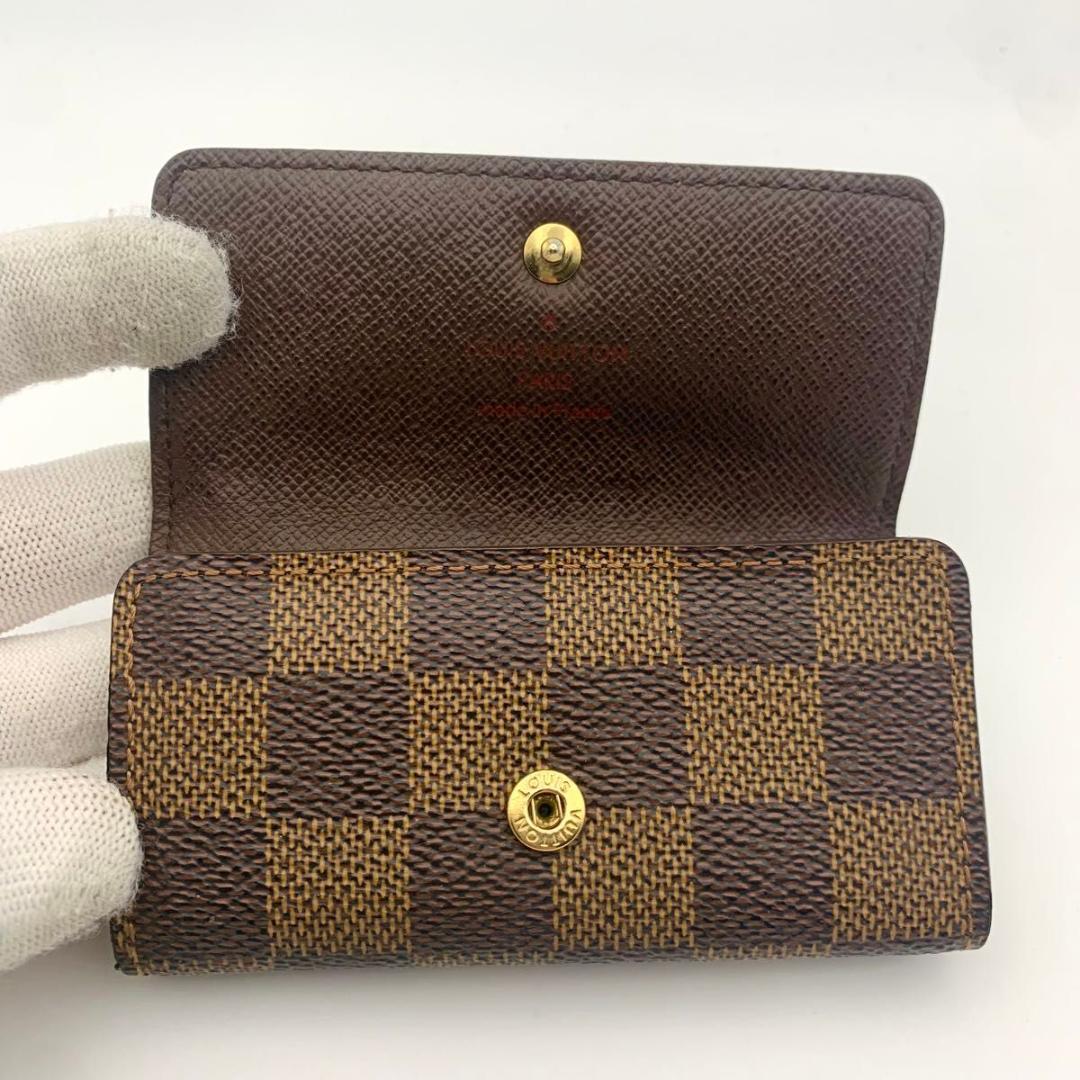 鑑定済み ルイヴィトン ミュルティクレ4 キーケース キーホルダー ダミエエベヌ