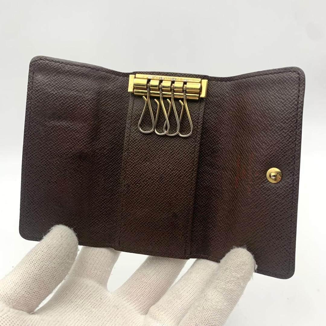 鑑定済み ルイヴィトン ミュルティクレ4 キーケース キーホルダー ダミエエベヌ