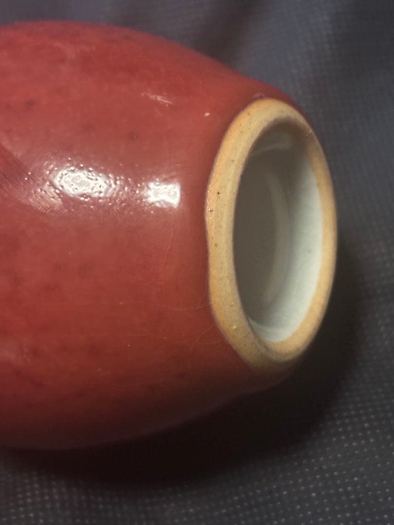 中国古美術品　清の時代　郎窯紅　水盂 水滴8cm