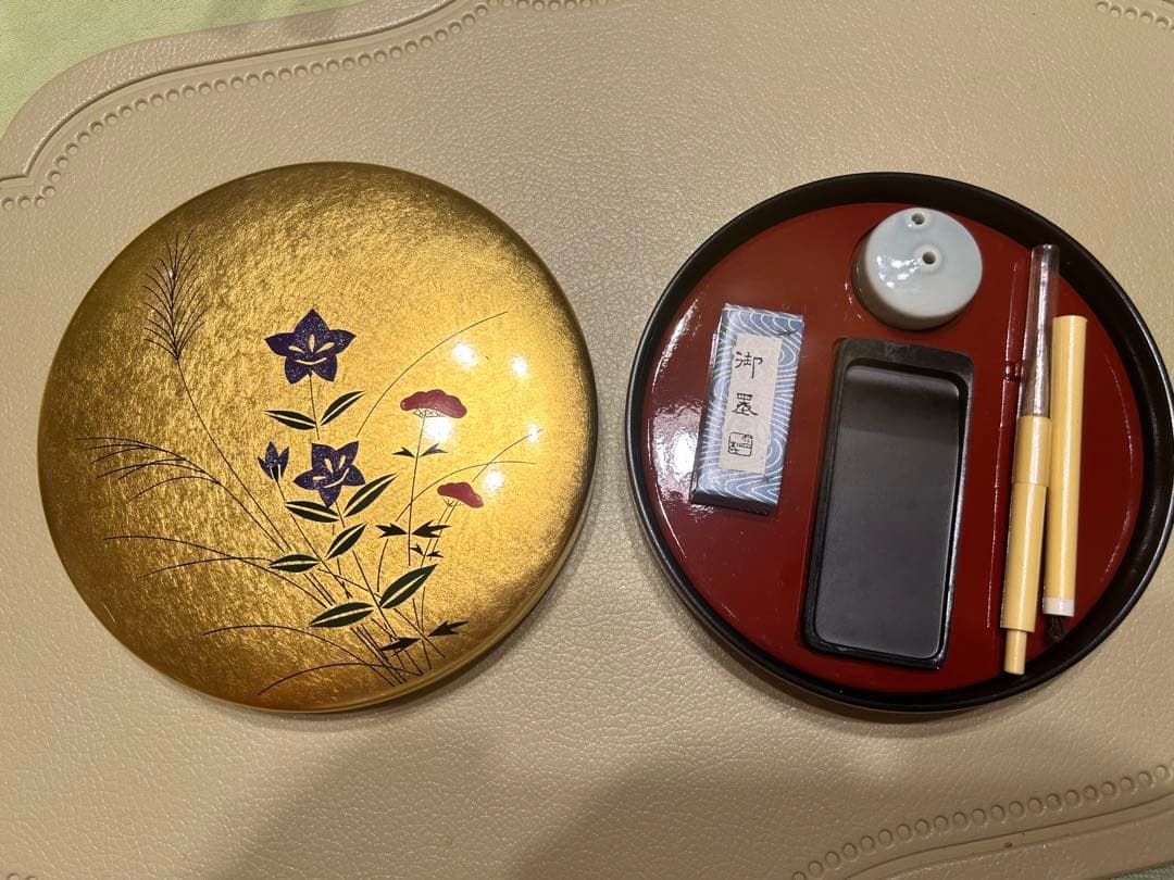 純金箔工芸　習字セット 　皇室ご成婚記念のお品
