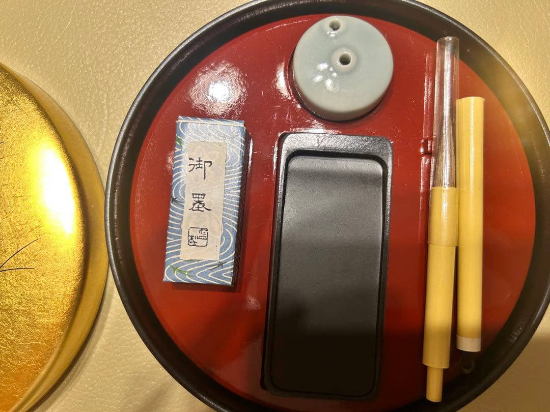純金箔工芸　習字セット 　皇室ご成婚記念のお品