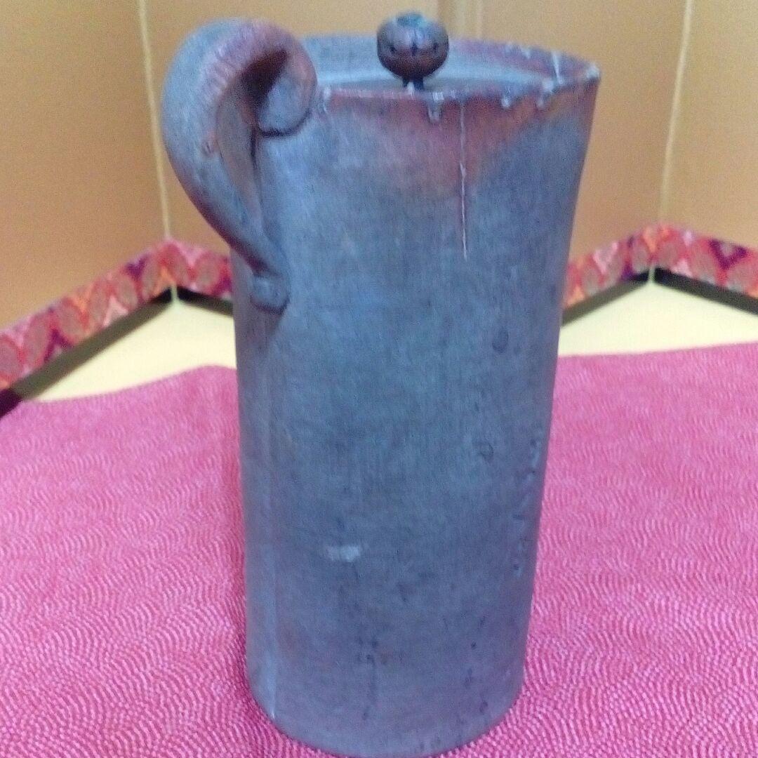 江戸時代珍品レア茶道具１４センチ陶器製古銅製当時物蓋付き在銘有り小さい時代水指