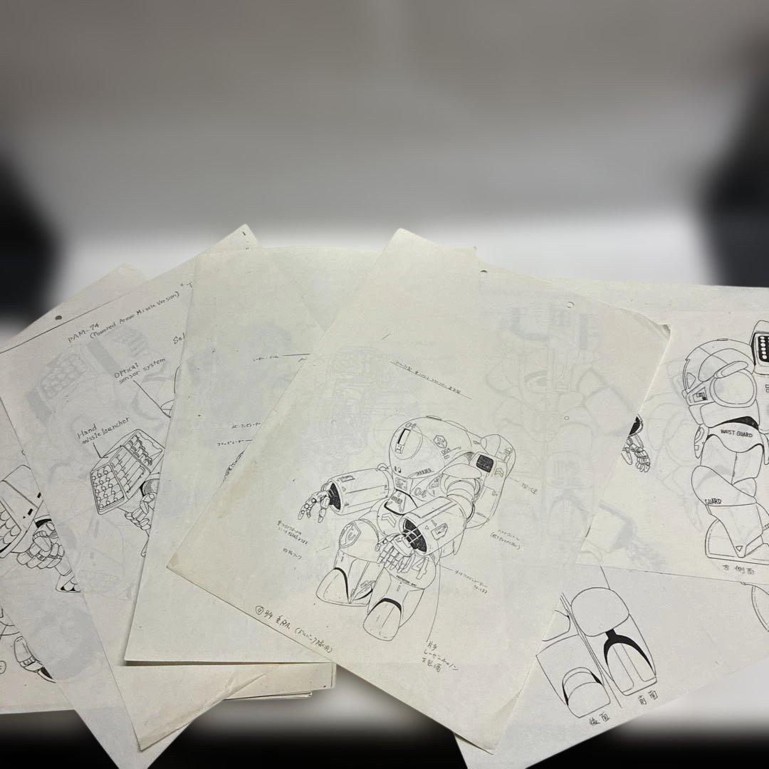 【設定資料・一部手描き】特装機兵ドルバック　A4、B4、B5サイズの用紙