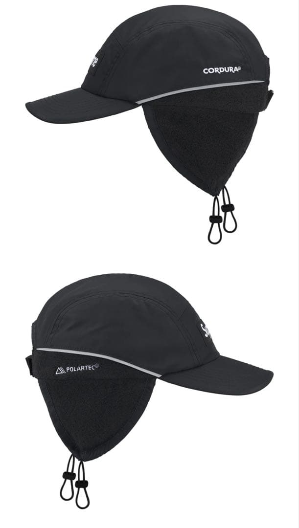 Supreme Polartec 耳当て付キャンプキャップ 黒