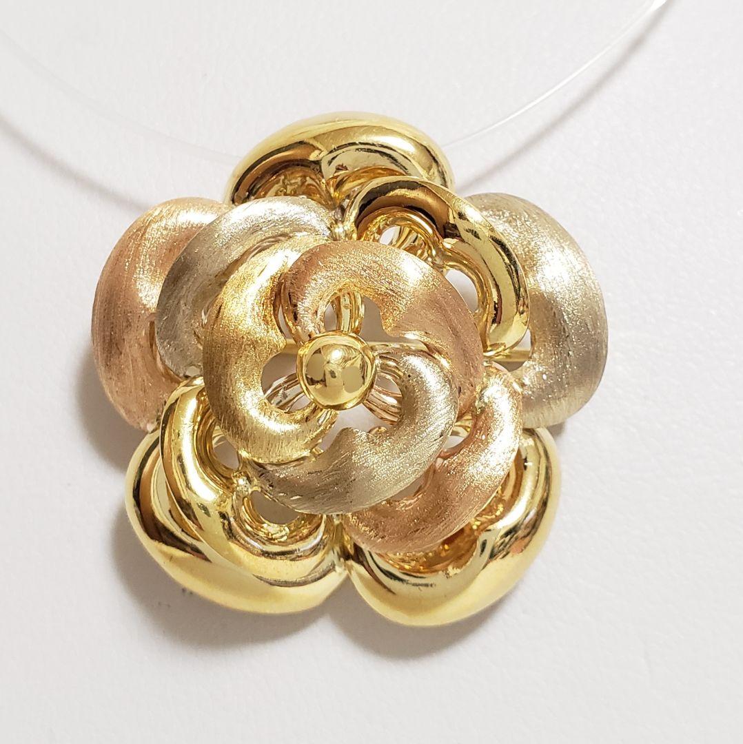 最安値 大ぶり K18ペンダントトップ 兼ブローチ ITALY 750