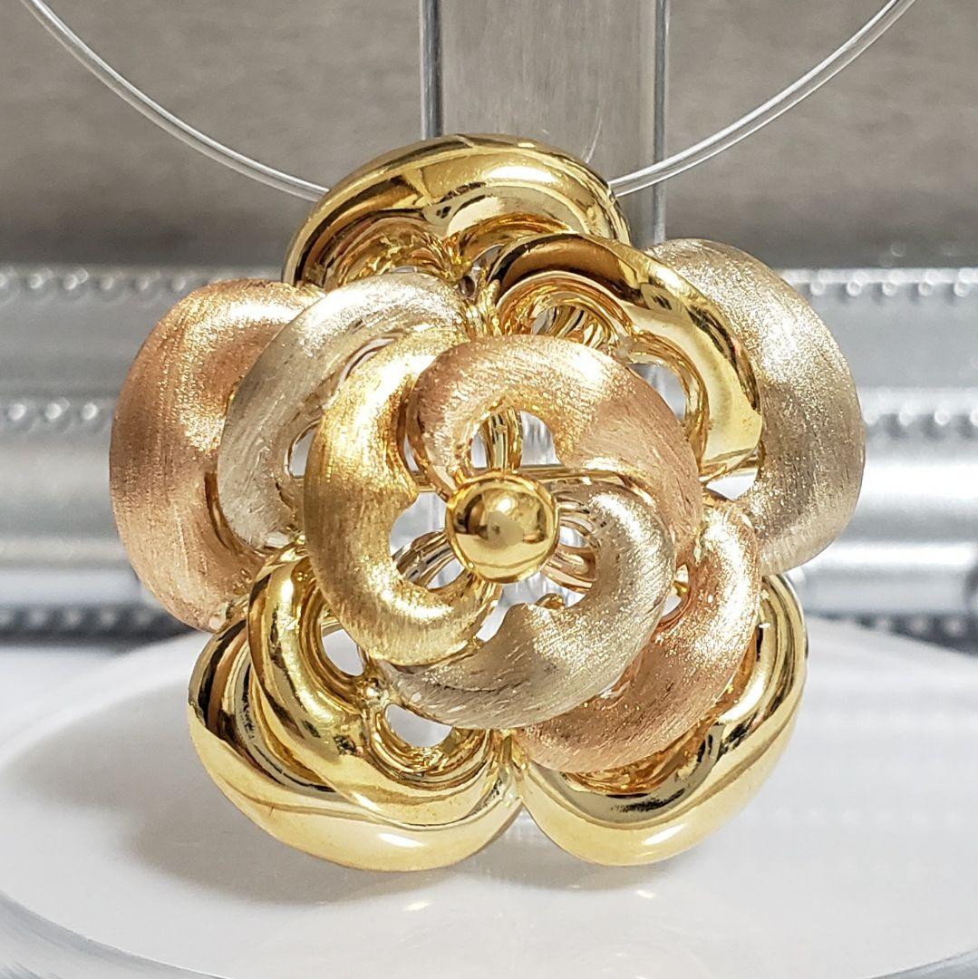 最安値 大ぶり K18ペンダントトップ 兼ブローチ ITALY 750