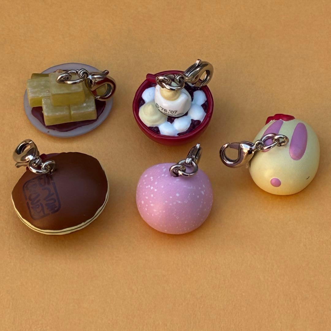 ★激レア★甘味処 ファスナーマスコット 根付★はろうきてぃ 5個セット★キティ