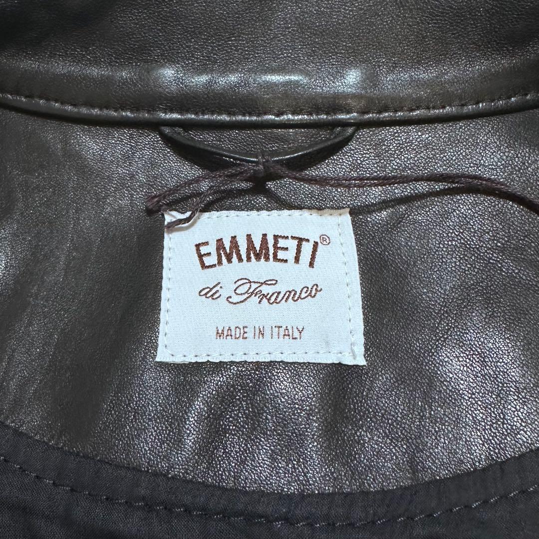 未使用品 46✨EMMETI JURI シングルライダースジャケット 羊革 黒