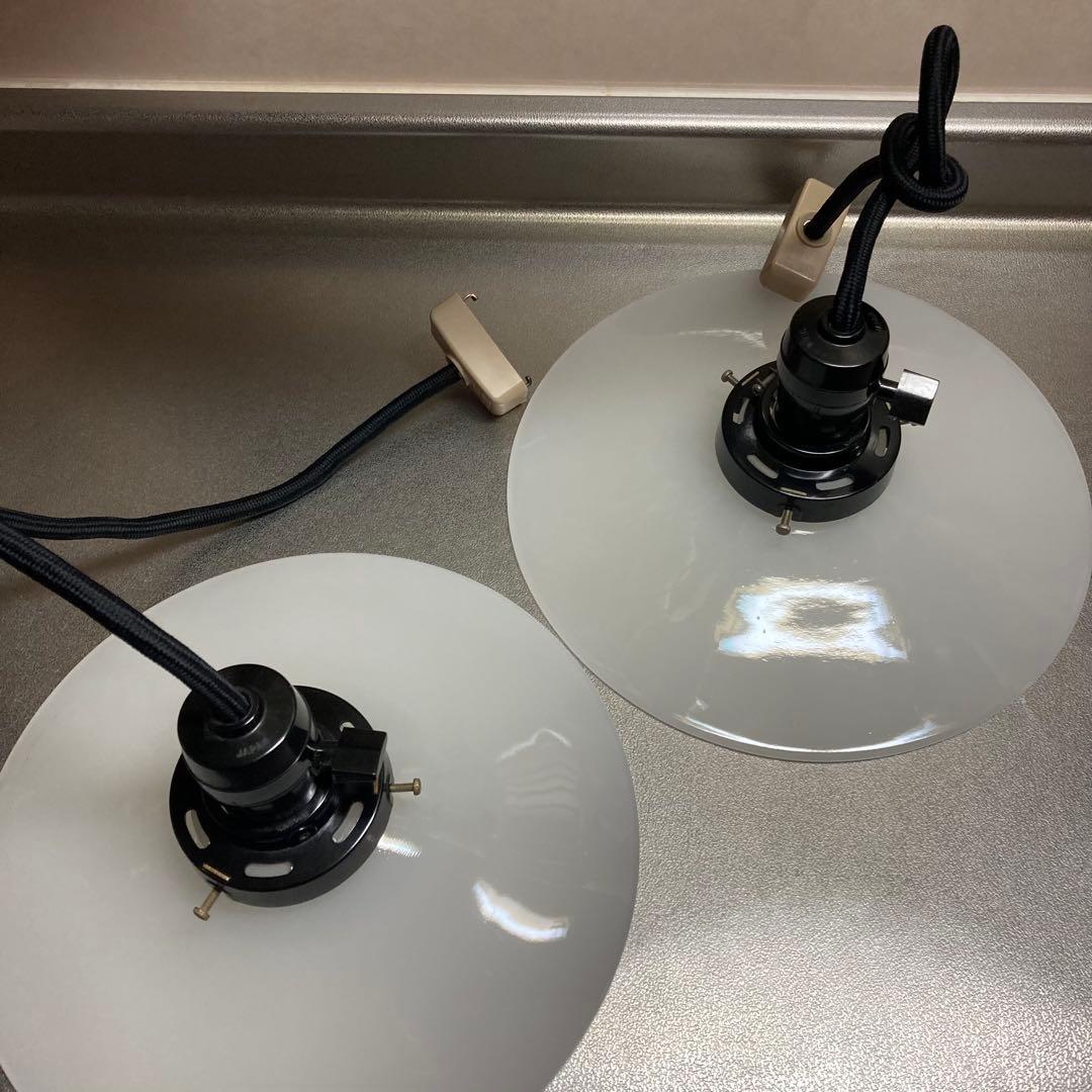 アンティーク ホワイトペンダントライト 2個セット E26 レトロ