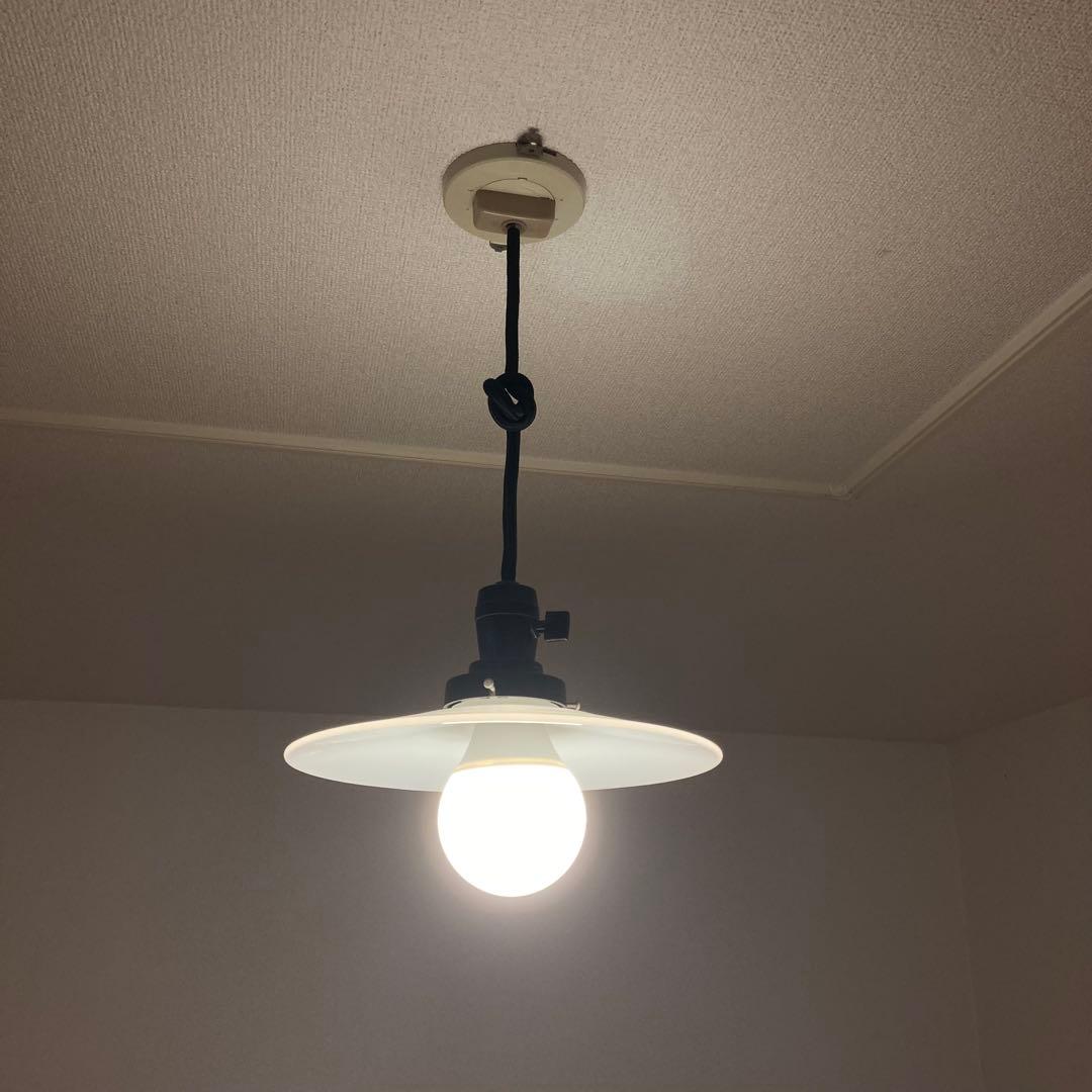 アンティーク ホワイトペンダントライト 2個セット E26 レトロ