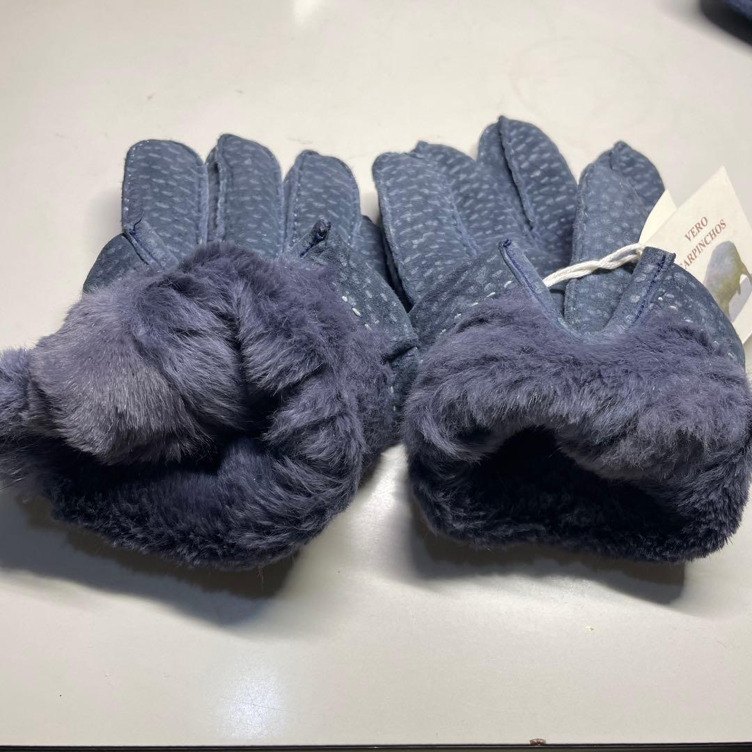 MEROLA カピバラ革 ネイビー（紺色）ライニング：ラパン（うさぎ毛）サイズ８