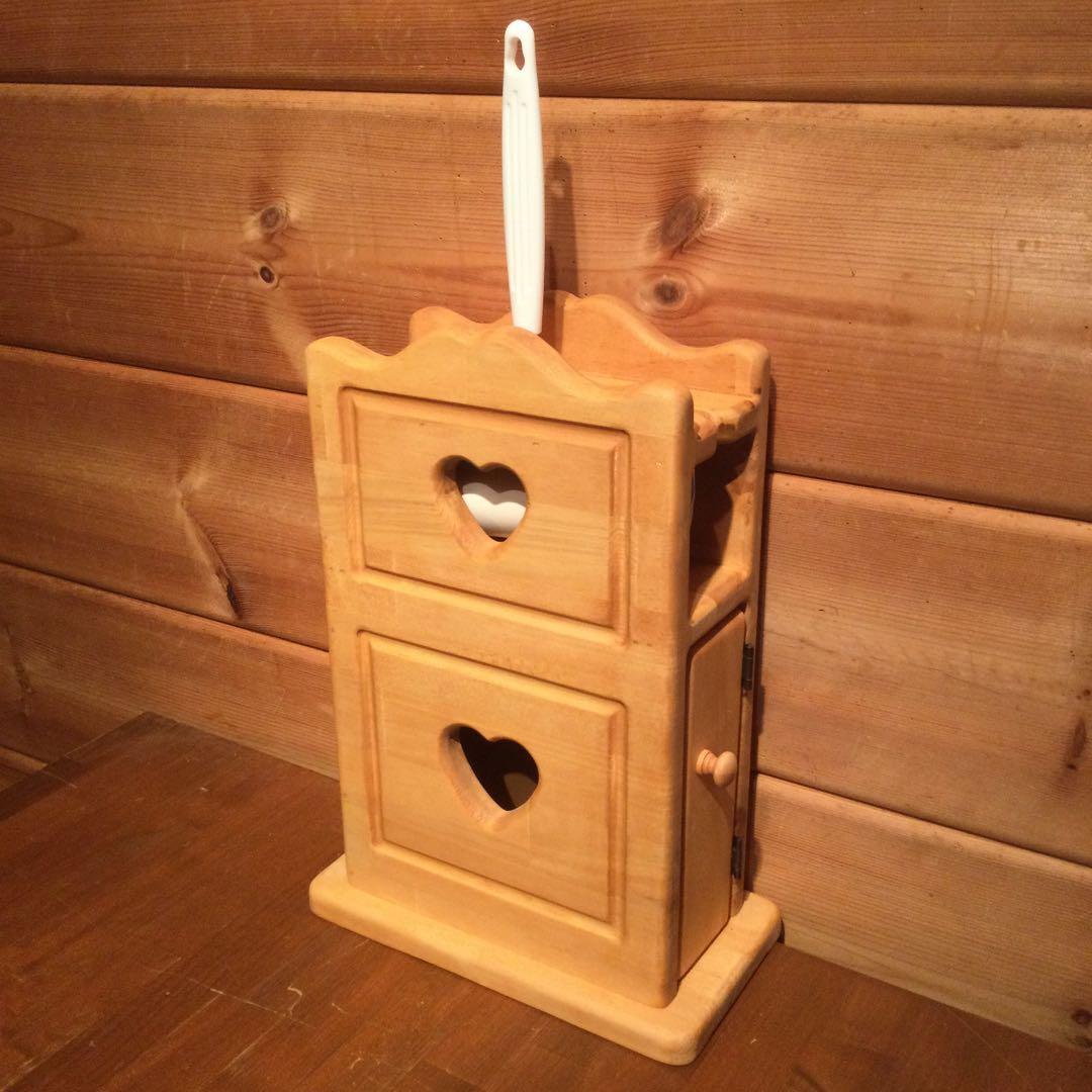 アメリカンカントリー家具　カントリーハート　収納付きコロコロスタンド　ハート