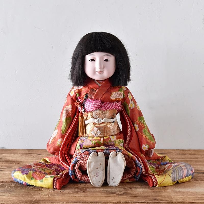 市松人形 昭和初期　女の子　光印　50㎝　光龍斎　初代東光　丸平