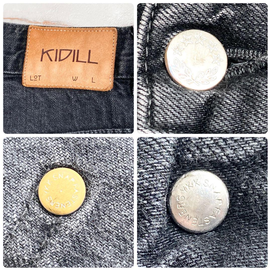 A15672 美品　キディル　ワイドサルエルブラックデニムパンツ　48