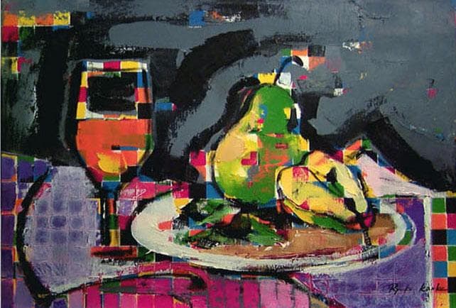 油絵 絵 絵画 インテリア 額付(黒) uF6-062204 静物 ワイン