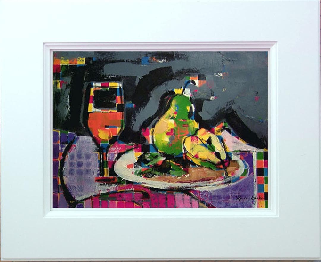 油絵 絵 絵画 インテリア 額付(黒) uF6-062204 静物 ワイン