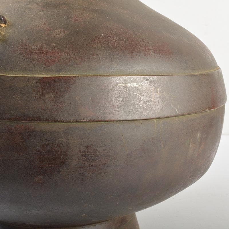 中国　唐銅　神獣遊環双耳瓶　M　R7369F