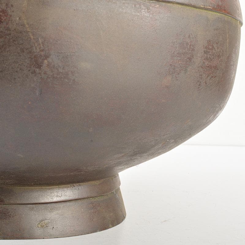 中国　唐銅　神獣遊環双耳瓶　M　R7369F