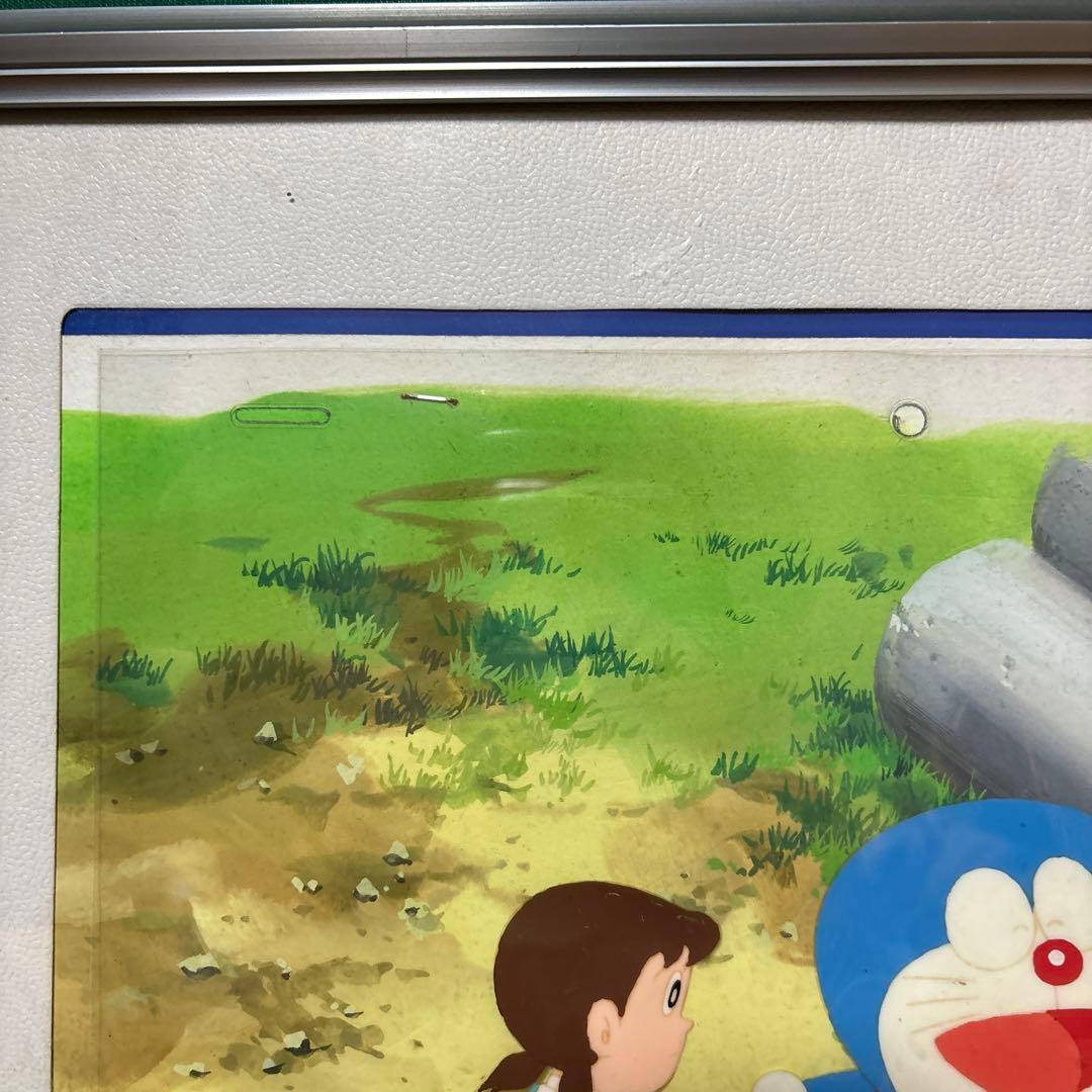 セル画 ドラえもん 直筆背景付き