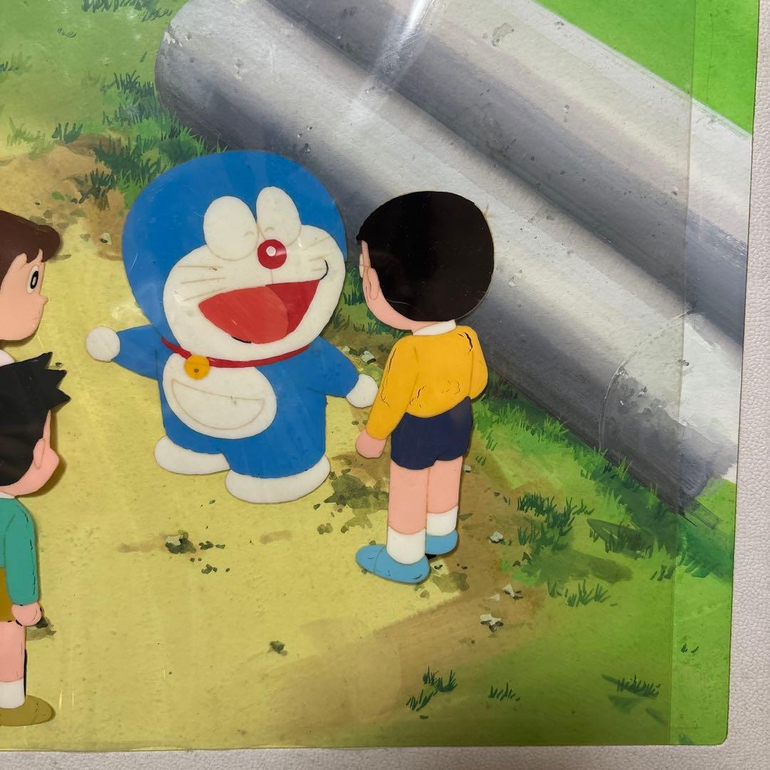 セル画 ドラえもん 直筆背景付き