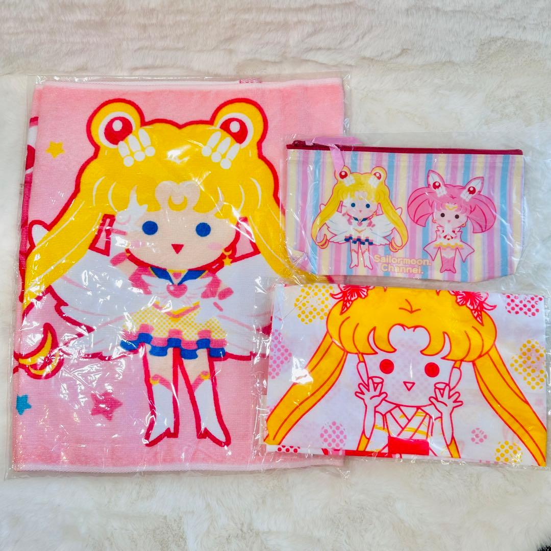 激レア当時ものセーラームーンチャンネル手ぬぐいタオルペンケースセット