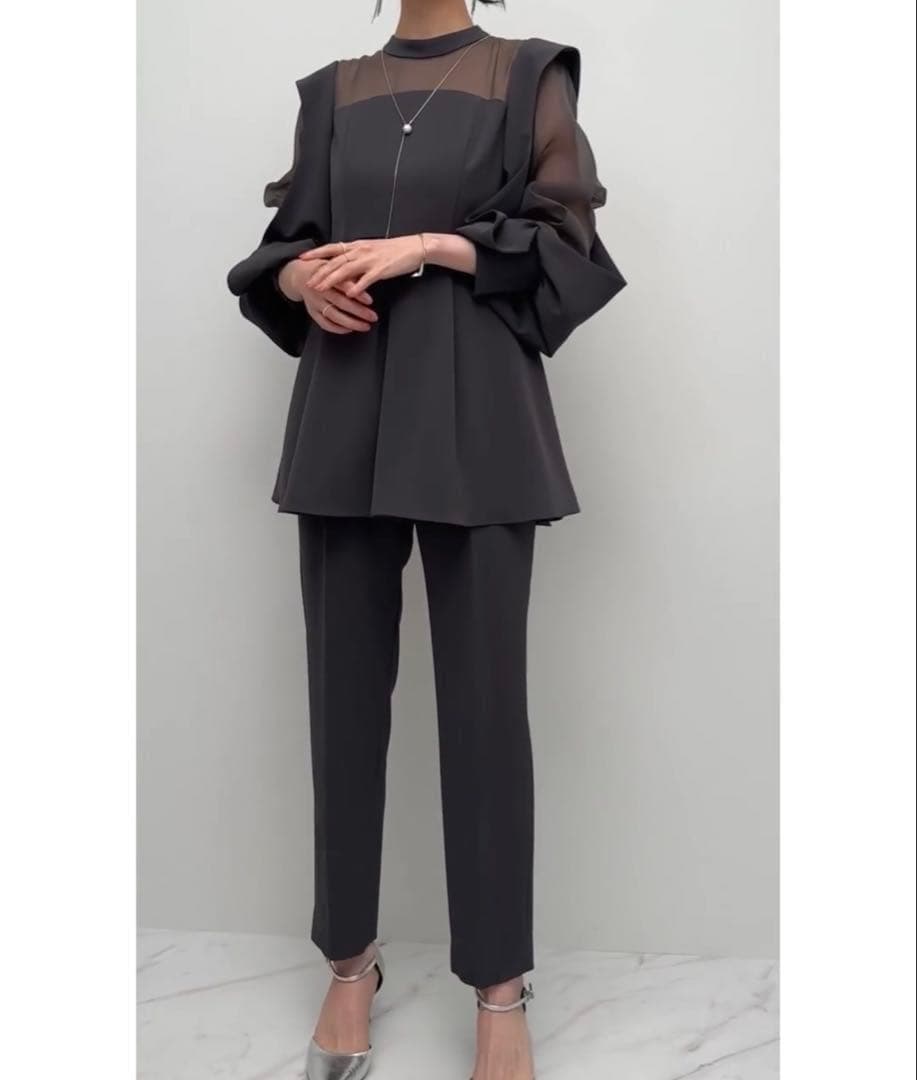 ルイルエ スリットスリーブ ペプラムトップス セットアップ 結婚式 オケージョン