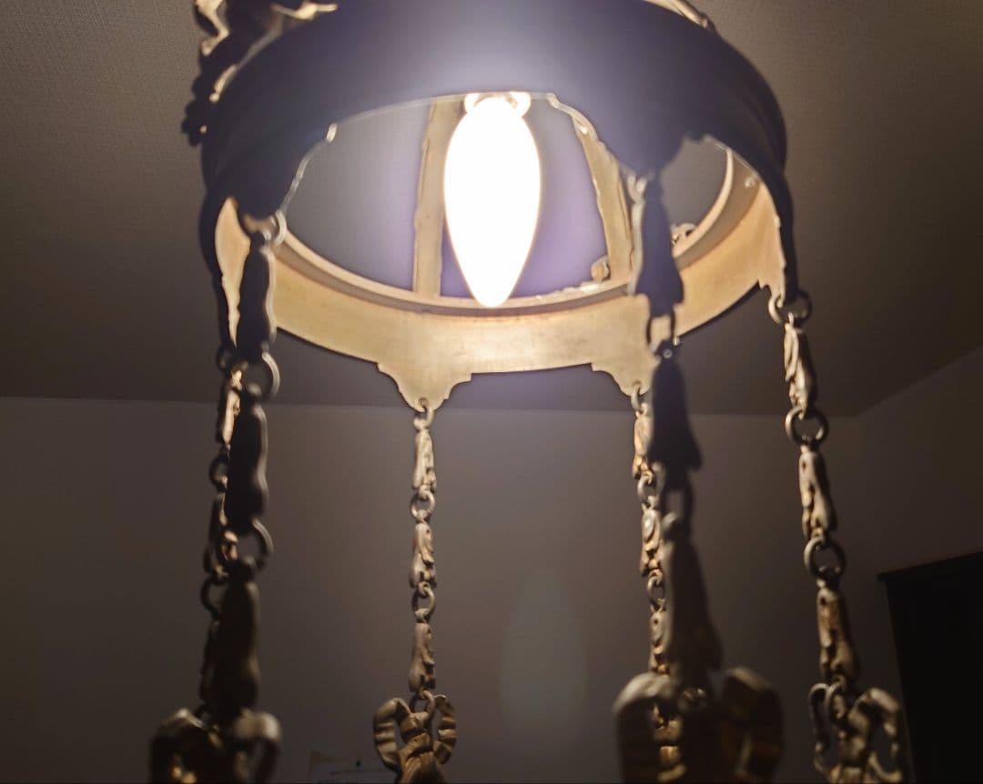 SAYO様用アンティーク 真鍮製 ？ シャンデリア ライト 照明 ランプシェード