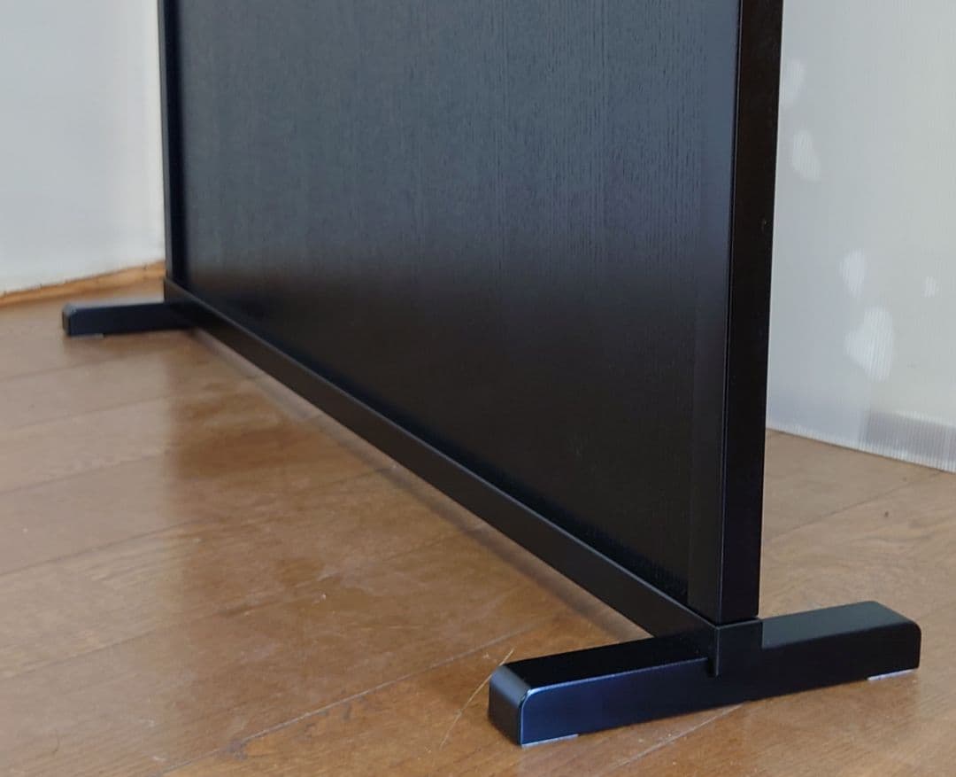 衝立　ブラック　格子状和風衝立　シンプル１枚式　パーテーション　ブラック塗装③