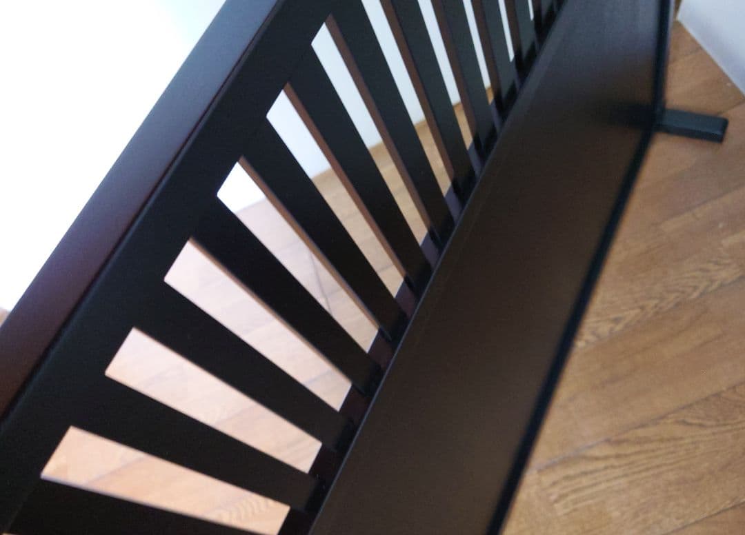 衝立　ブラック　格子状和風衝立　シンプル１枚式　パーテーション　ブラック塗装③