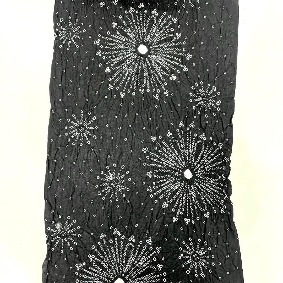 有松鳴海絞り 浴衣 反物 黒 ブラック 花火 星