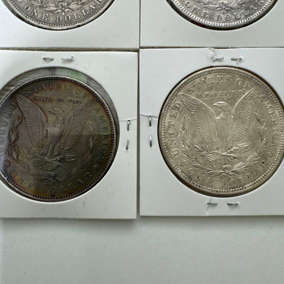 アメリカ銀貨　モルガンダラー 銀貨4枚銀貨　古銭　本物保証