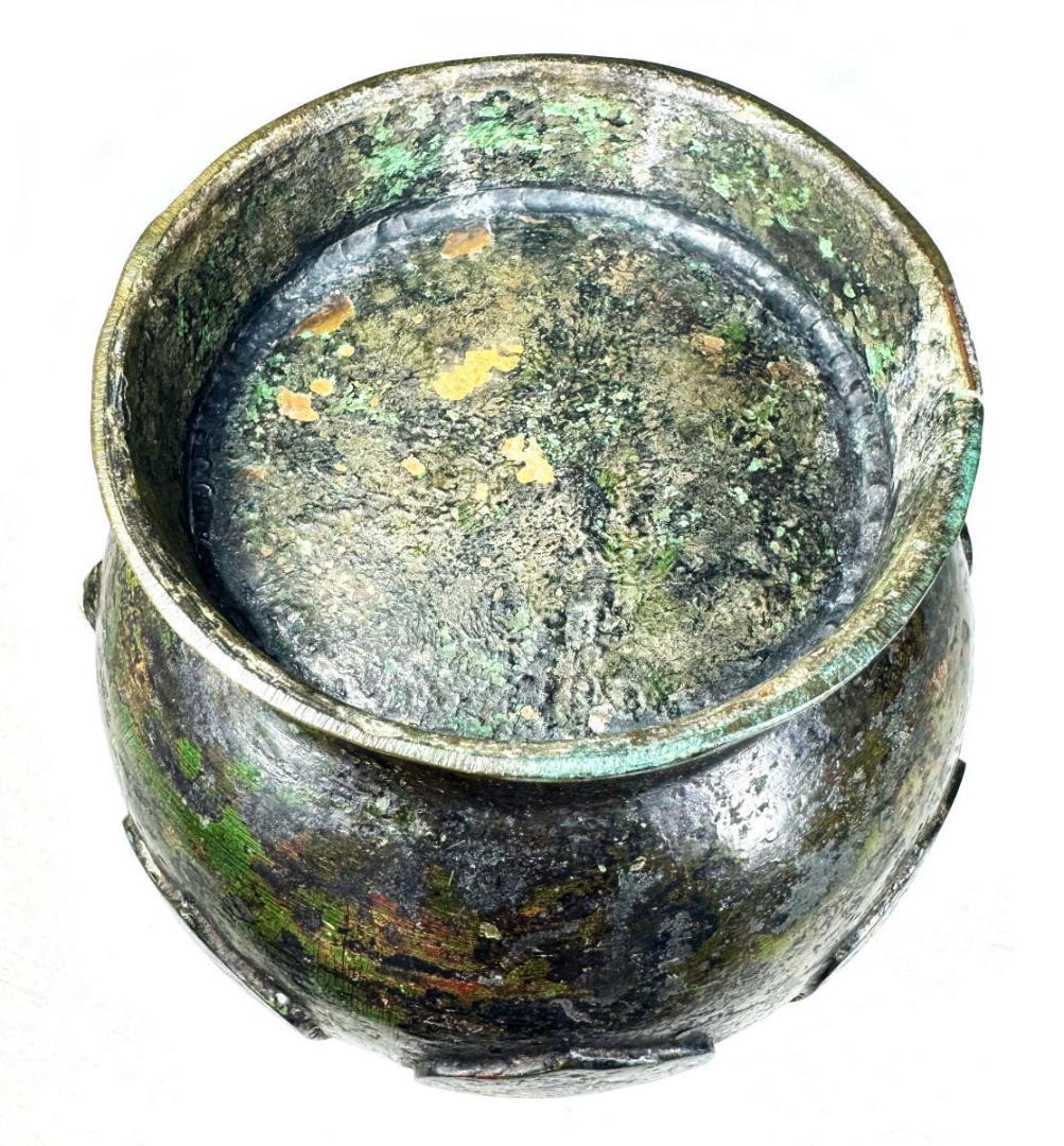 明時代 百整謹製 古銅双耳七宝壺 古美術 花瓶 ウブ品 入手困難 WWST044