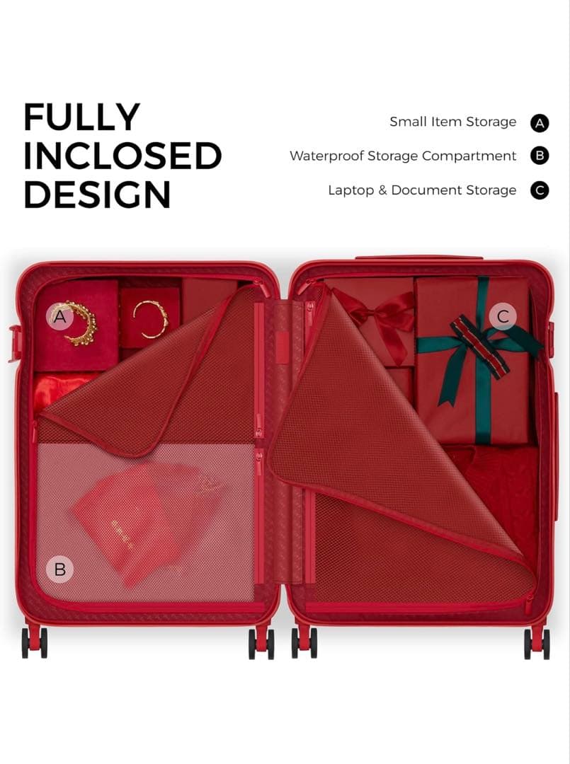 [TUPLUS] スーツケース 超軽量 大型キャリーケース 61L,グレイ