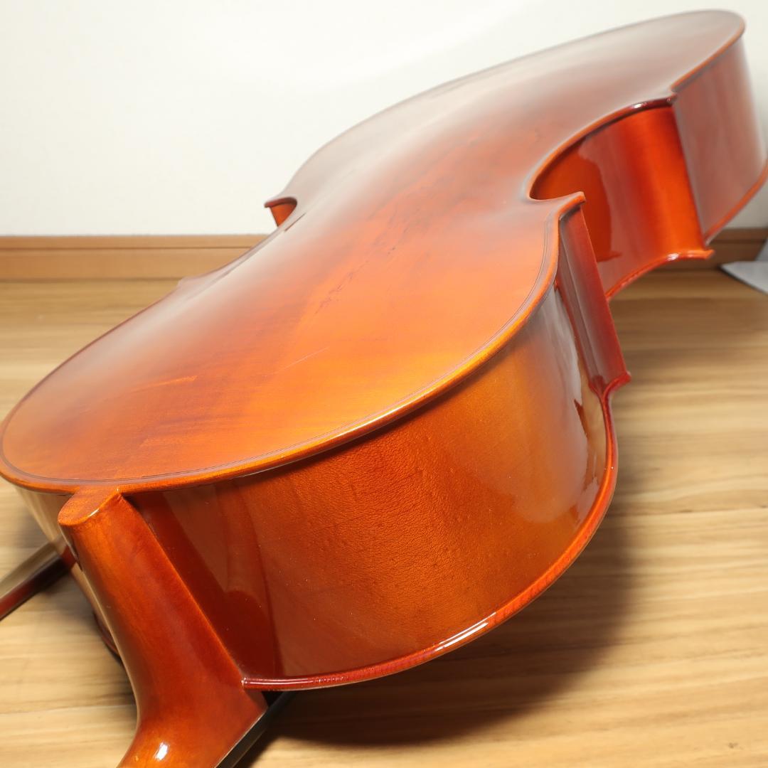 チェロ 4/4 弓付き トップ単板 メーカー不明 【直接引取値引あり】