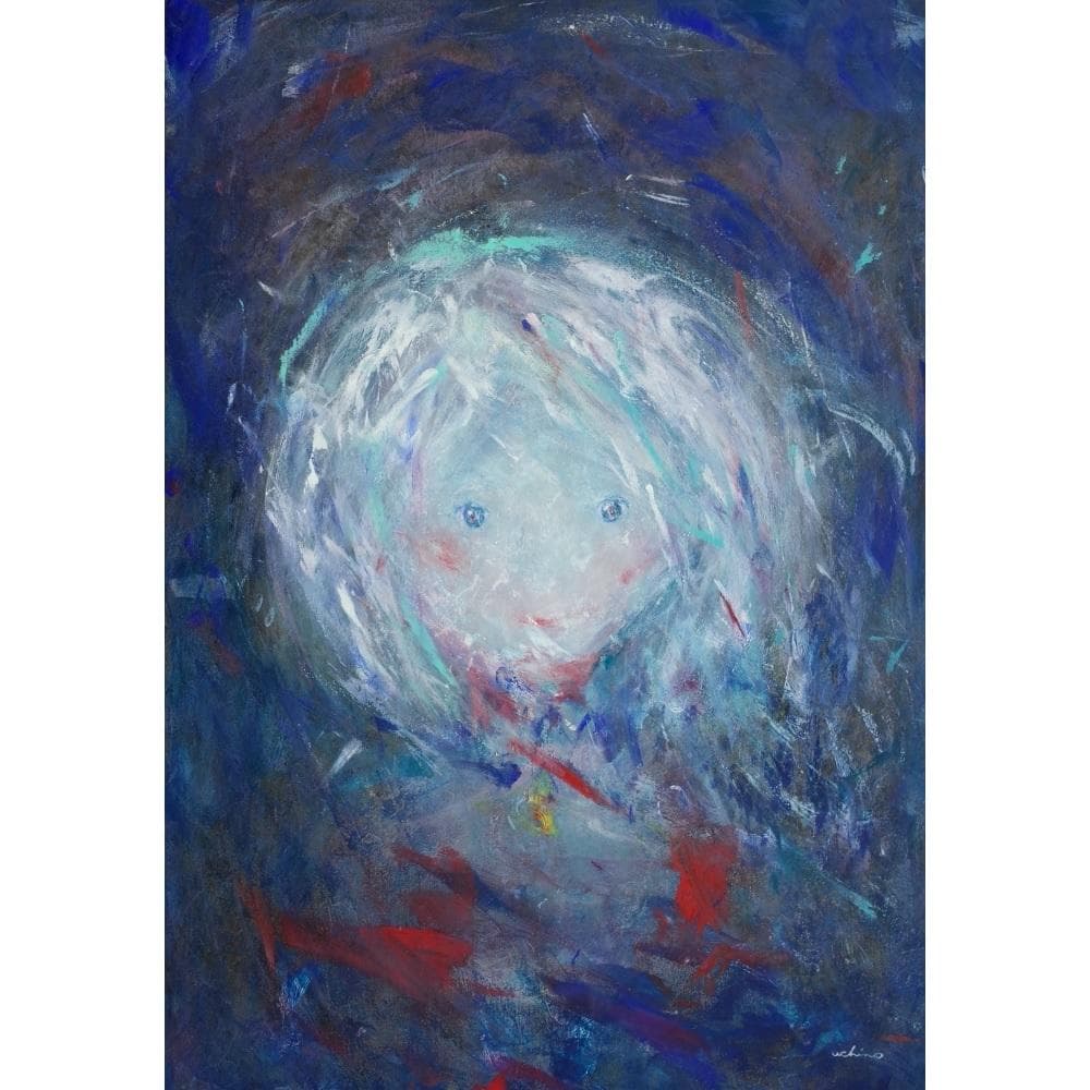 内野隆文　星のロザリオ　肖像　人物画　絵画　現代アート　アクリル画　額縁