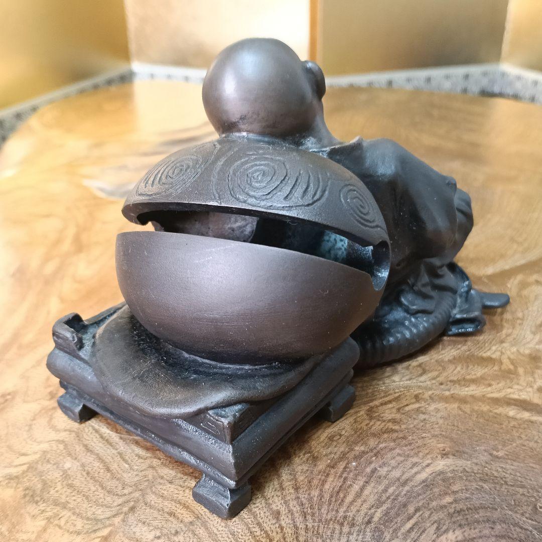 大峰作 雪舟 ネズミ 木魚 蝋型 鋳銅 共箱 未使用 AK57