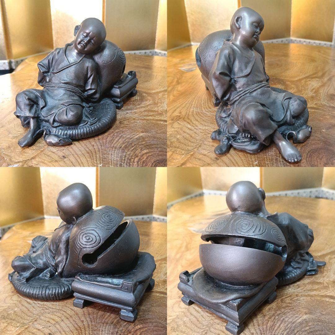 大峰作 雪舟 ネズミ 木魚 蝋型 鋳銅 共箱 未使用 AK57