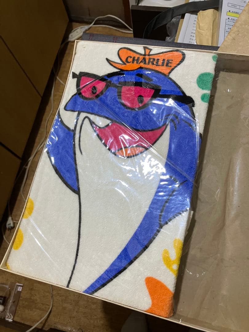 未使用　ビンテージ　チャーリーツナ　タオル　スターキスト　アドバタイジングキャラ