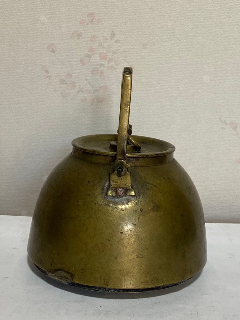 ♦中国清時代 真鍮製 薬鑵 薬缶 酒缶 茶器やかん 銅器銅製 珍物 古美術骨董品