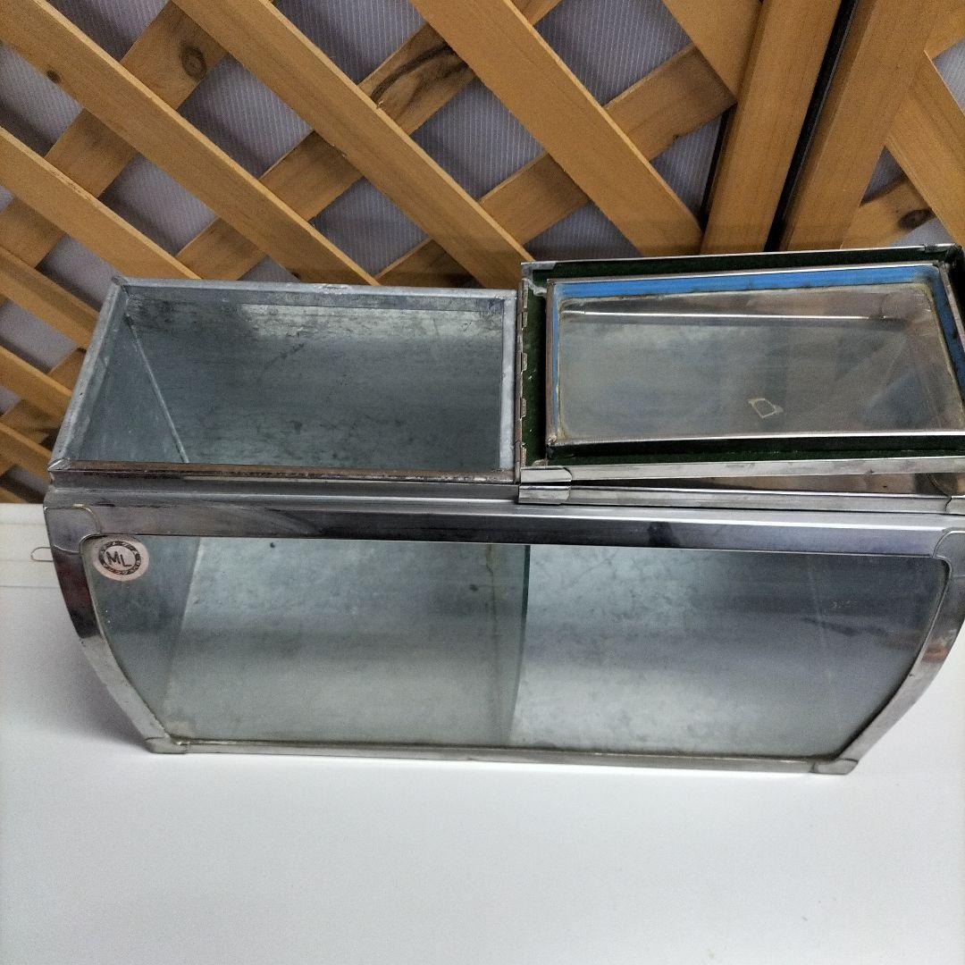 レトロ 駄菓子屋さんの駄菓子入れステンレススチール ガラスケース