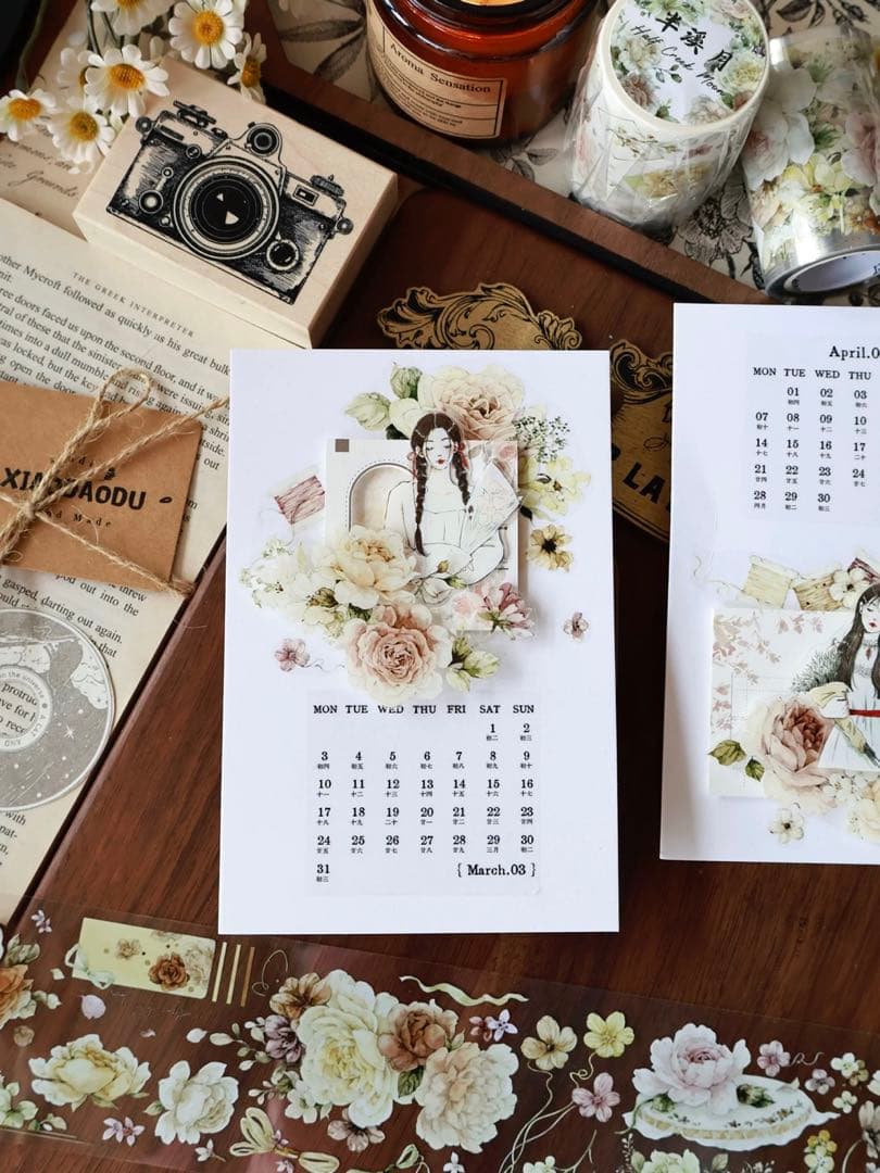 ⭐️SALE⭐️ 壹洱原创《半溪月》海外マスキングテープ　マステ 【2374】