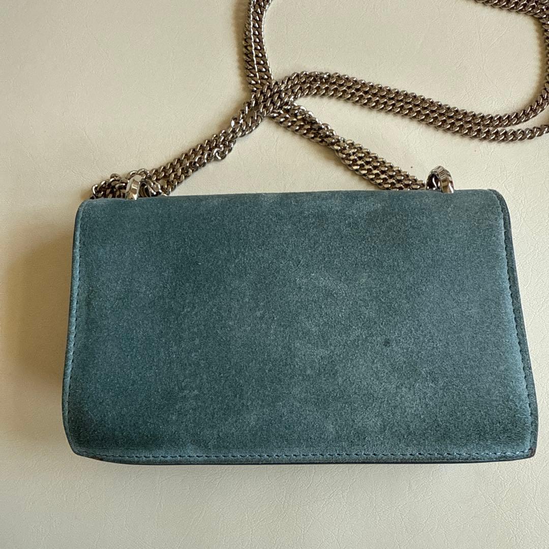 Jimmy Choo 水色スエード パーティーバッグ