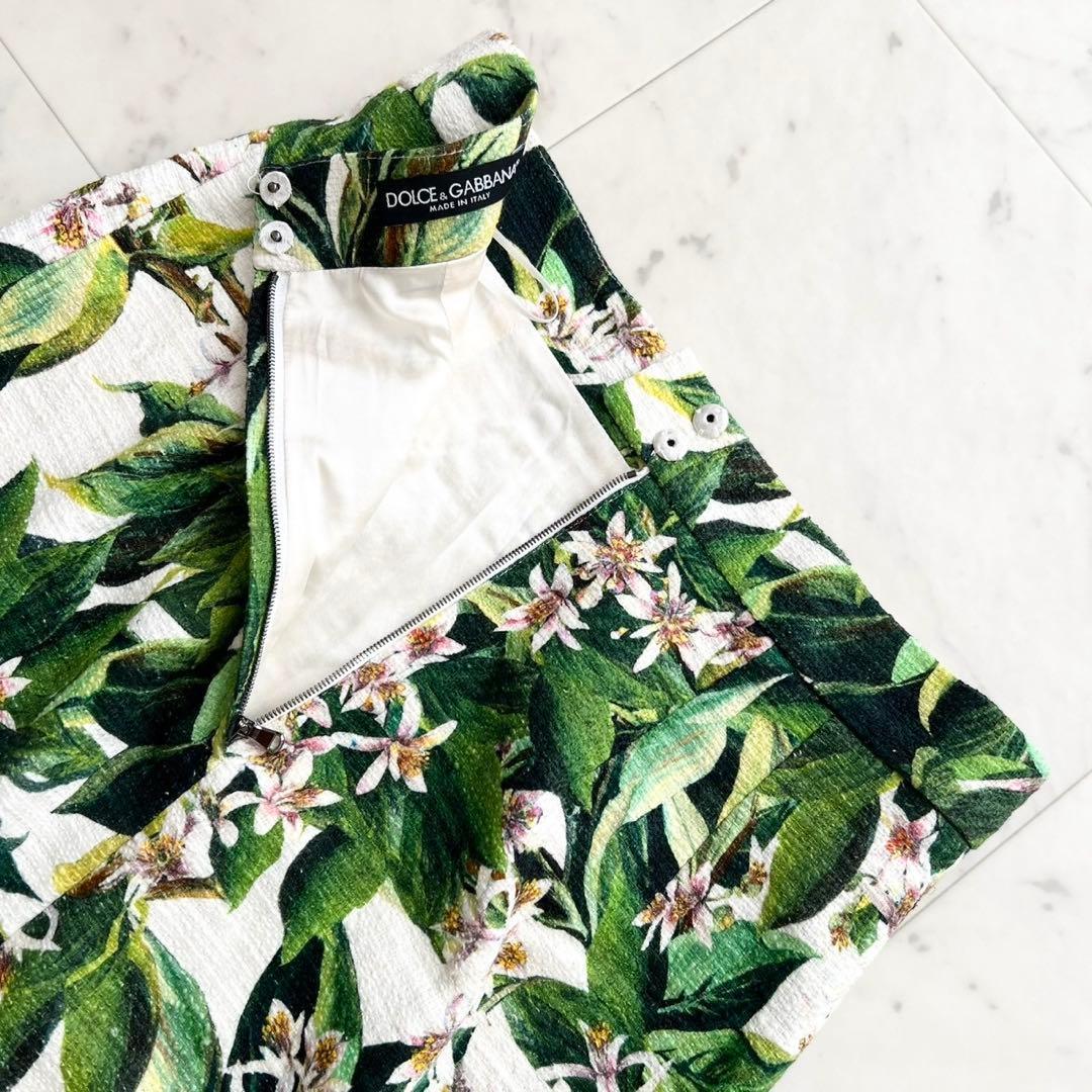 DOLCE&GABBANA フローラル ボタニカル ミディタイトスカート 40