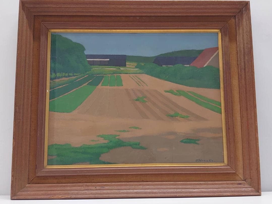 有名日本画家　大友 修一　風景画 油彩 サイン入り