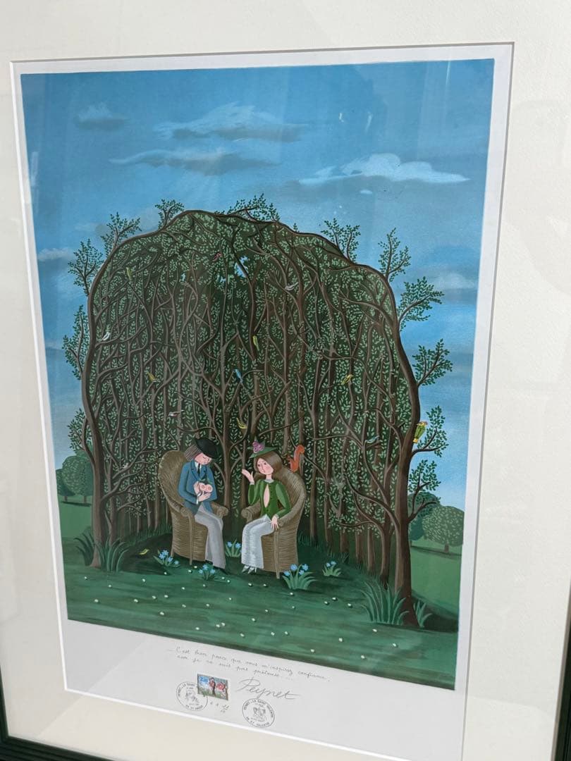 真作　レイモン・ペイネ フランス人気画家【春】EA23/50 本人サイン　共箱